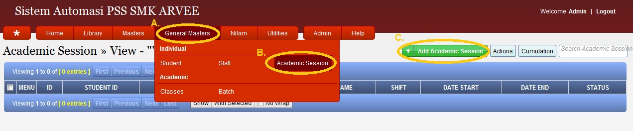 Add Academic Session